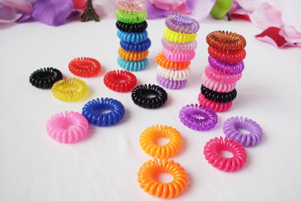 Telephone Cord Elastic Ponytail Holders Hair Ring Scrunchies For Girl Rubber Band Tie Free Shipping via DHL