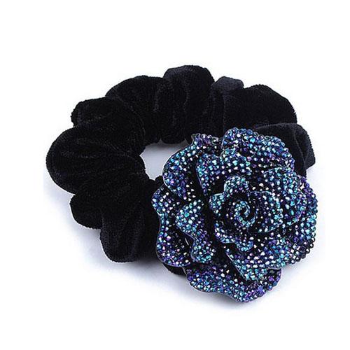 Hot Sales Fashion hair accessories Big Rose Flower Cloth Diy headband Hair Rope Hair Circle for women DHF432