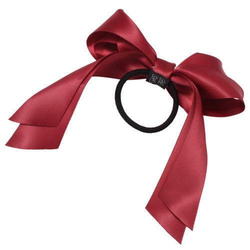 1X Women Tiara Satin Ribbon Bow Hair Band Rope Scrunchie Ponytail Holder 8 Color Hot