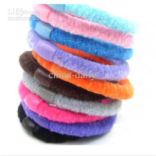 FreeShip 100 Pieces Cute Korea Candy Color Hair rope Hair band Hair Bows Baby Hair circle Xmas Gift