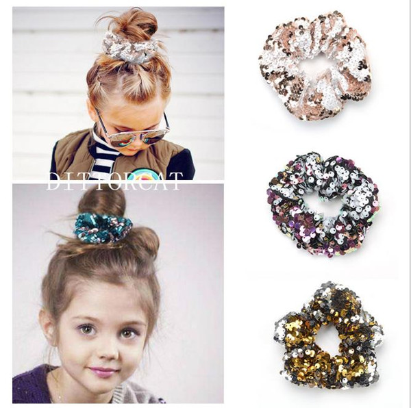 Glitter Scrunchie Ponytail Holder sequins Scrunchies Pelo Pony Tail Wrap Hair Ties Gift for Her CNY133