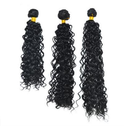 Wig braided black hair extension Black hand knitted hair kinky curly 3-piece beauty makeup fashion female long hair