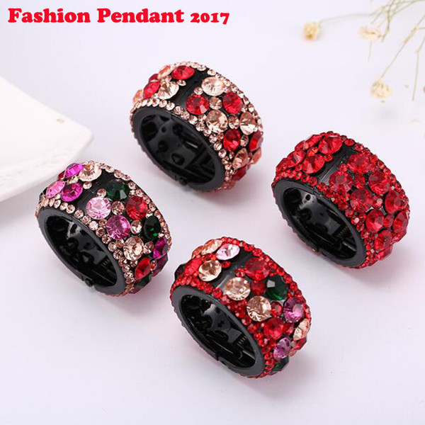 2019 Hair Clips for Women Hair Diamond Crystal Gum for Ponytail Ring Buckle Holder Girls Hair Accessories Hairpin 12pcs/lot