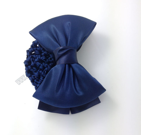 Simple Plain Bowknot Barrette Hair Clip with Snood Bun Net Bow Knot Snood Net Holder Hair Cover Accessories Dubaa