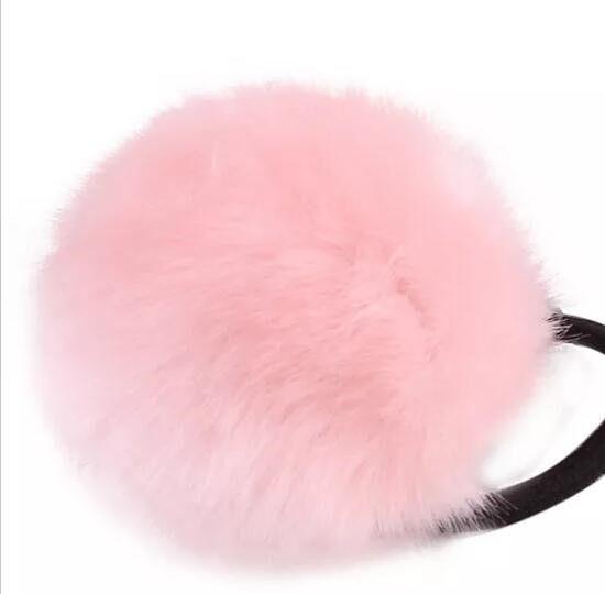 2018 Spring New Arrival Fashion 1PC Rabbit Fur Hair Band Elastic Hair Bobble Pony Tail Holder