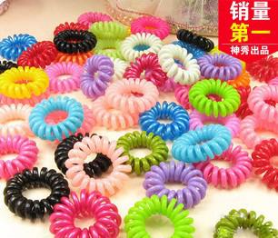 200pcs/lot Mix Women Telephone Line Elastic Hair Rope Accessories