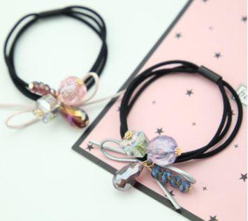 2018 hot sales fashionable design Crystal diamond c107-1 hair bands hair diamond crystal ball elastic female bow knot rope