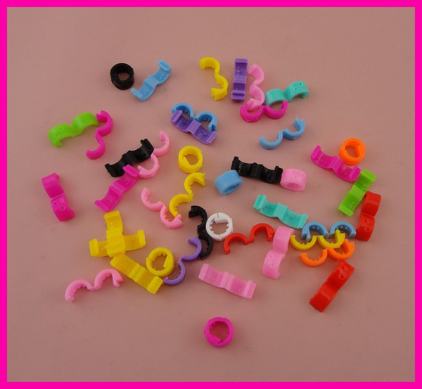 100PCS Mini Plastic Ponytail Cuff holder Teethed snap Circle Ring Ponytail hair Rope Holders,Ties Braids Plaits Fringe bang