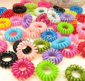 500pcs* colorful telephone wire hair band Hair ring Suitable for all long-haired pony tail