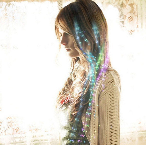 LED Light-up Luminous Glowing Clip Hair Braids Decoration Fiber for Christmas Birthday Wedding Ball Party Concert Bar