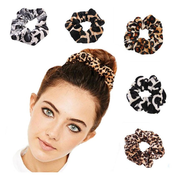 1pc Good Quality Leopard Scrunchies Girls Elastic Hair Rope Band Female Velvet Scrunchies Ponytail Holder Hair Accessories