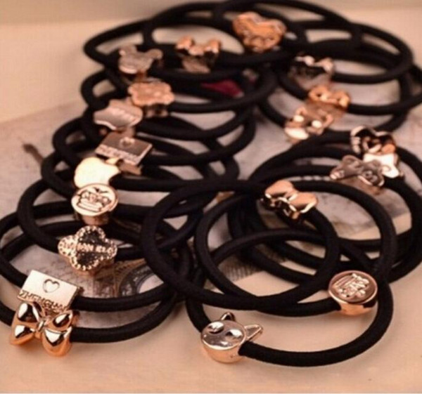 100 Pcs New Fashion Women Hair Accessories Cute Black Elastic Hair Bands Girl Hairband Hair Rope Gum Rubber Band