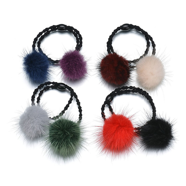 2 colors mixed colorful ball many colors for choice pony tail holders hair rubber bands for women and girls Free Shipping