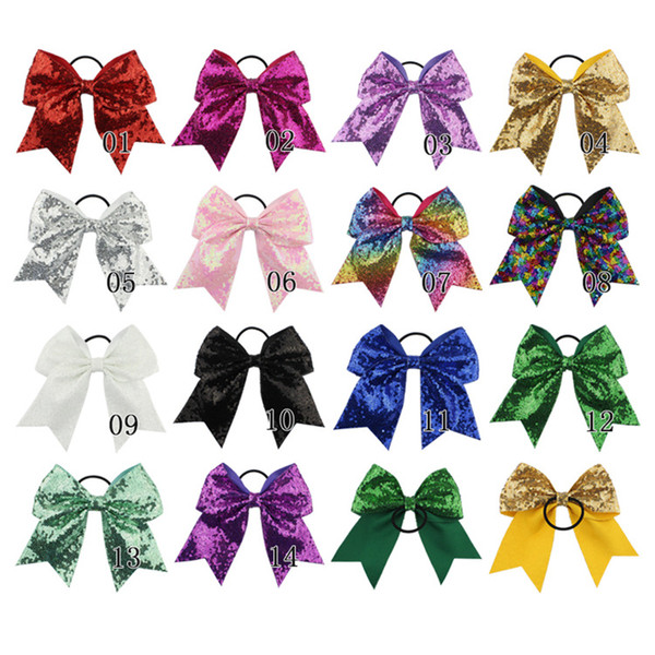 New Baby Sequin hair ring Headbands Fashion Girls Glitter Bows hairbands Bling kids Rubber band sequins Hair Accessories