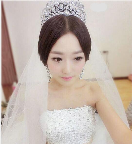 2017 hot selling new Korean style diamond wedding big crown popular popular bridal crown wedding accessories wholesale