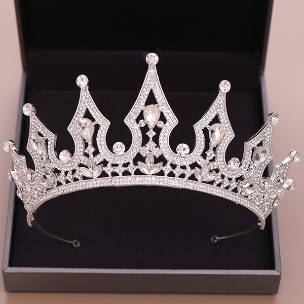 Wedding Crowns For Brides Crystal Rhinestone Queen Diadem Bride Headpiece Hair Accessories Headband Crystal Tiara Crown Headwear