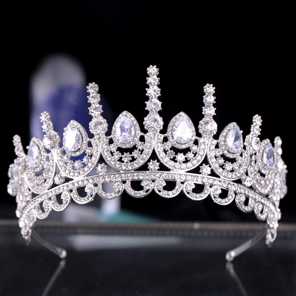 Crystal Crown Tiara Bride Hair Jewelry Headband Princess Pageant Crown Headpieces Bride Tiaras Wedding Hair Ornaments