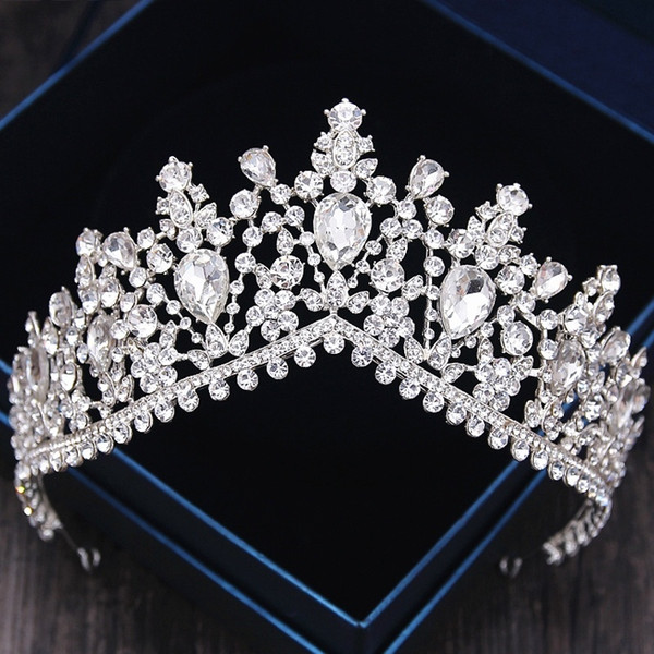 Wedding Crystal Crown Bride Head Accessories Princess Queen Hair Ornaments Bride Crystal Crown Tiaras for Women Bride Headdress