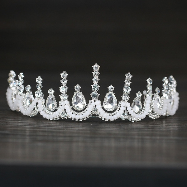 Crystal Hair Jewelry Silver Bridal Crown Queen Princess Headbands Handmade Rhinestone for Women Wedding Hair Accessories