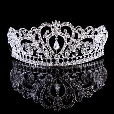 Crystal Heart Swan Tiaras and Crowns Silver Headbands Rhinestone Hairband Bride Hair Accessories for Women Wedding Hair Jewelry