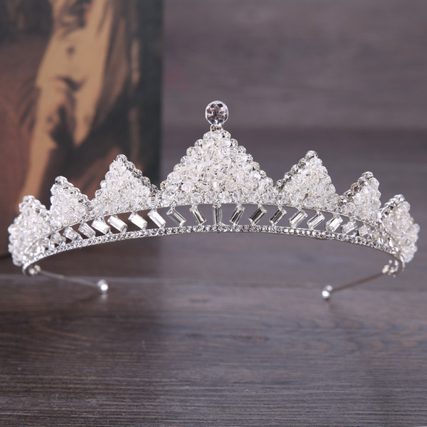 Fashion Rhinestone Crystal Tiara Bride Crown Wedding Accessories Silver Baroque Queen King Crown Princess Pageant Party Crown Price: US $13.