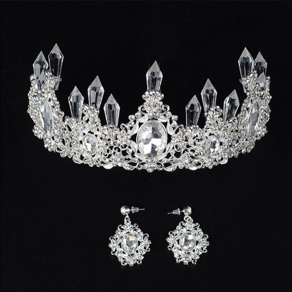 Bride Hair Jewelry Baroque Handmade Beaded Luxury Gold Crystal Tiaras Sweet Princess Crown Wedding Hair Accessories Wholesale