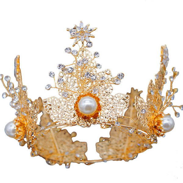 Bridal Crowns Flower Bride Hair Jewelry Crystal Tiara Princess Crown Wedding Tiaras Hair Accessories Baroque Birthday Party Tiaras Earring