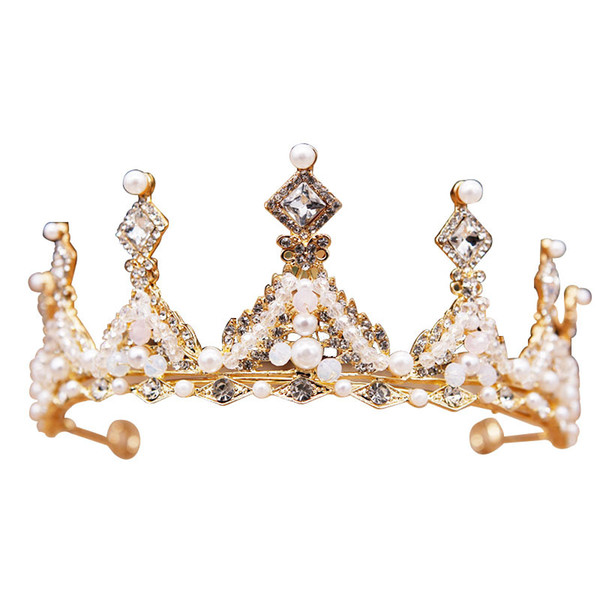 2019 Silver Gold Crystals Wedding Crown Bridal Tiara Crown Rhinestone Crown Wedding Accessories Hair Accessories Jewelry