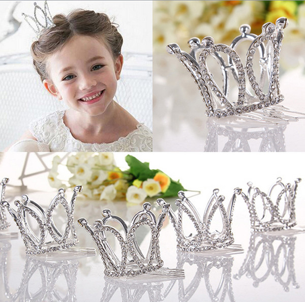 Kids Girls Glitter Crystal Rhinestone Twinkle Princess Crown Tiara Flower Girl Wedding Birthday Prom Hair Accessories