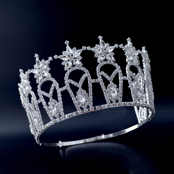 Pageant Crowns Miss Beauty USA High Quanlity Rhinestone Tiaras Bridal Wedding Hair Jewelry Accessories Adjustable Headband mo232