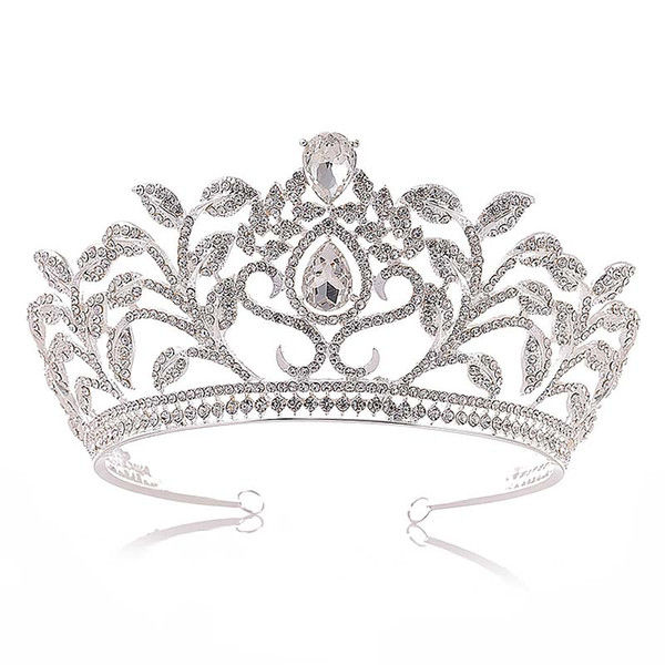 Ladies Luxury Delicate Crowns Tiaras Women New Fashion Flower Party Hair Jewelry Bridal Shining Rhinestone Hair Accessories