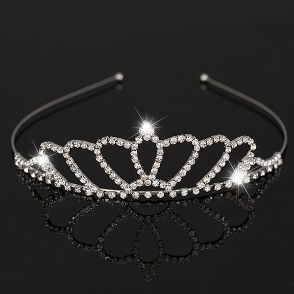 Hot Sale New Design Beautiful Shiny Crystal Bridal Tiara Party Pageant Silver Plated Crown Headband Cheap Wedding Tiaras Accessories