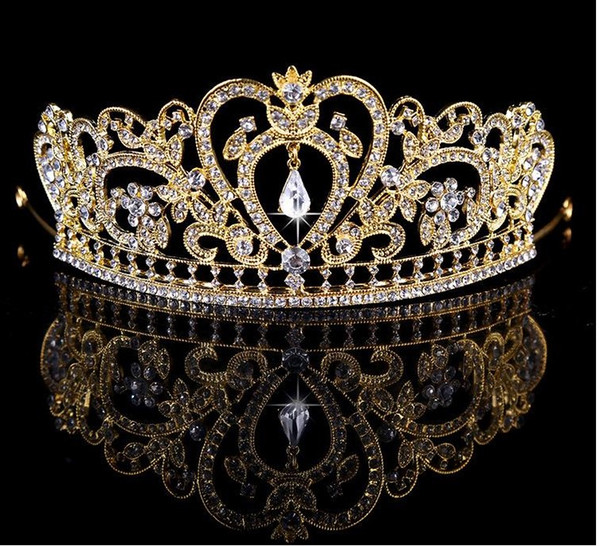 2018 Bridal Diamond Jewelry crystal gold and silver crown hair