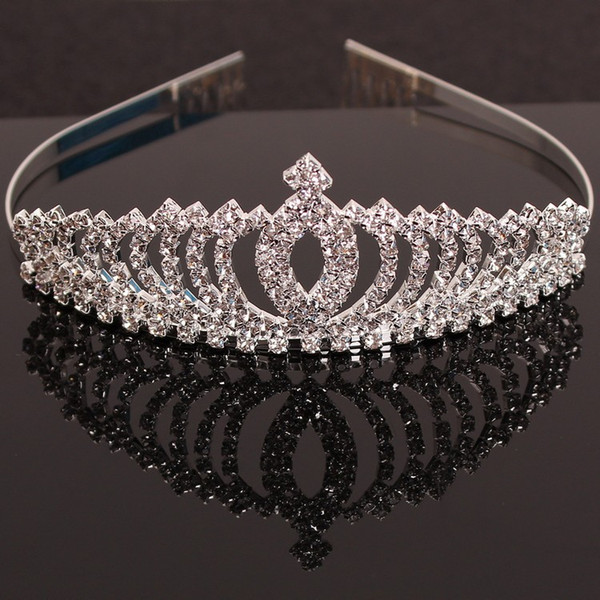 Beautiful girls princess children headdress hair crystal diamond crown hair comb Bride hair headdress wholesale free shipping