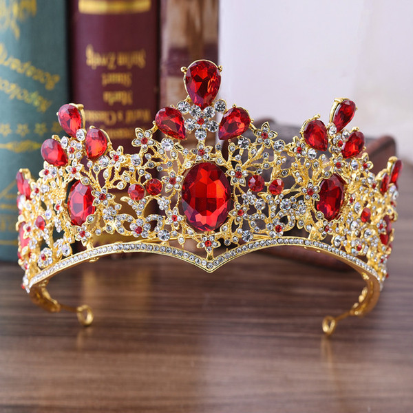 Wholesale Women's New European luxury baroque bridal crown beauty pageant runway wedding dress accessories headband gift