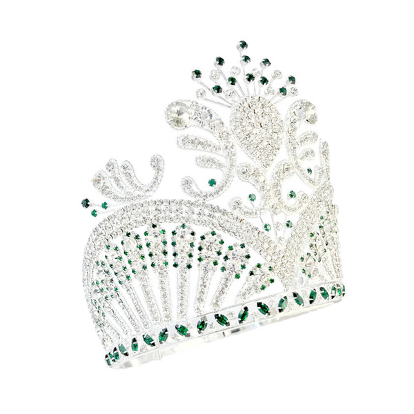 Pageant Crowns Lager Adjustable Miss USA Crown Green Hair Jewelry Party Prom Shows Headdress G tiaras Mo236