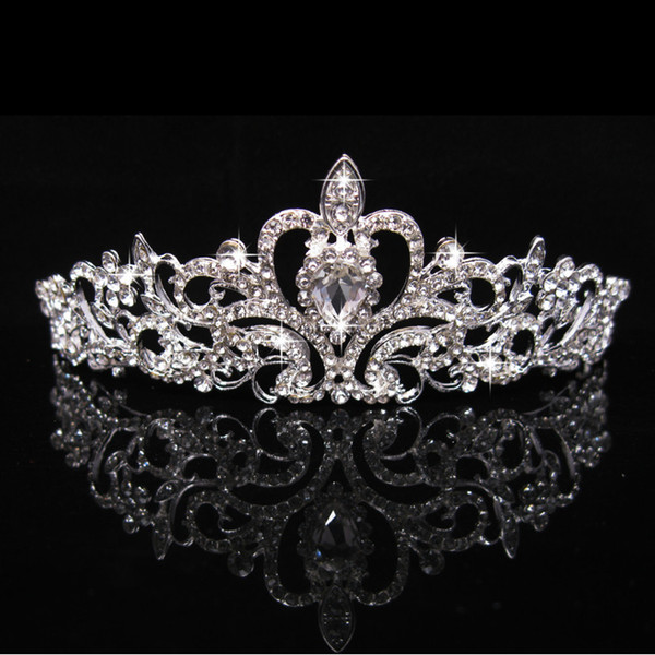 2018 New Fashion Baroque Crystal AB Bridal Crown Tiaras Light Gold Diadem Tiaras for Women Bride Wedding Hair Accessories