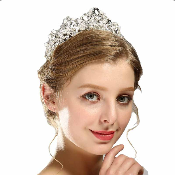 Luxury Crystal AB Bridal Crown Tiaras Light Gold Diadem Tiaras for Women Bride Wedding Hair Accessories