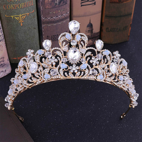 Women Vintage Style Unique Tiara Crown Girls Party Princess Beauty Headband Bridal Wedding Fashion Headdress Hair Accessories