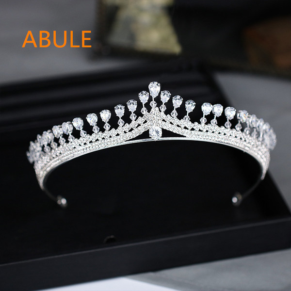 abule Luxury Wedding Crowns and Tiaras Crystal Rhinestone Headpieces For Women Hair Jewelry Bridal Accessories free shipping