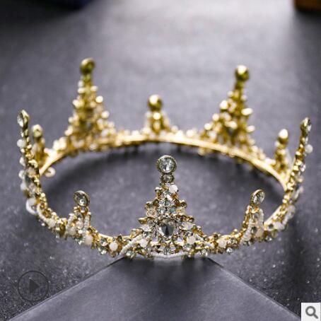 designer jewelry hair jewelry wedding birthday gold color tiaras for Bridal princess hot fashion free of shipping