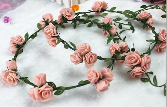 New Style Korean Bridal Headpiece crown peony blossom garland bride hair flower fashion Girl Hair Accessories