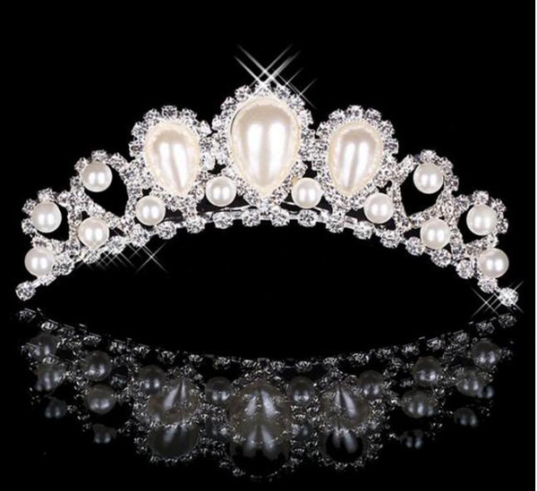 Rhinestone Pearls Crowns Jewelries Cheap Bridal Tiaras Wedding Party Bridesmaid Hair Accessories Headpieces Hair Band For Brides