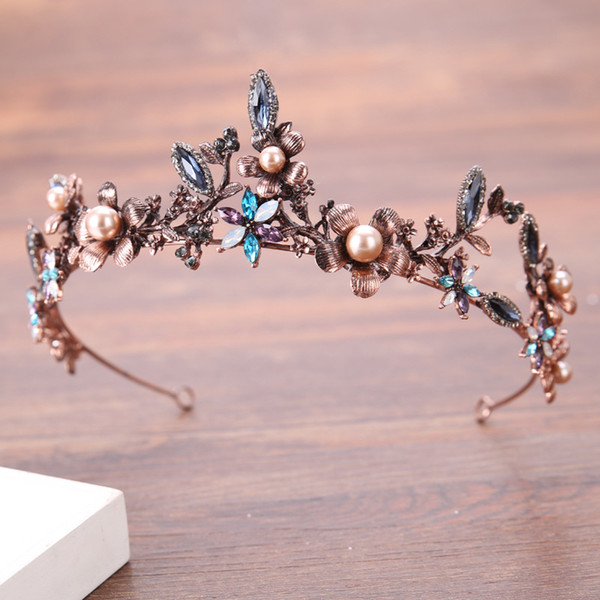 2018 Newest Swarovski Bridal Tiara Headband Colorful Baroque Style Wedding Tiara Crown Miss World Bridal Hair Accessories Wedding Jewelry