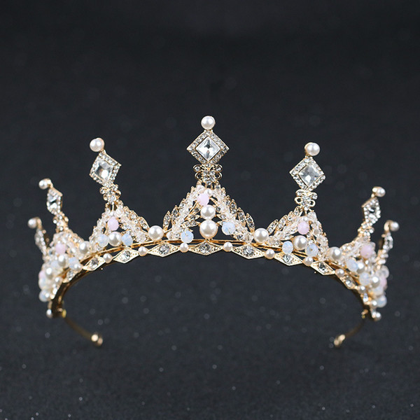 2018 New Hot-selling Rhinestone Crown Gold/Silver Handmade Rhinestone Crown Wedding Tiara Imperial Bridal Hair Jewelry Wedding Accessories