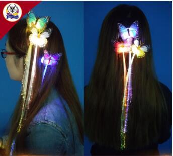 Fiber Optic Colorful Glowing Butterfly Braid Hot Cool LED Colorful Glowing Braids Fiber Optic Glitters Fiber Optic Colorful Glowing Butterf