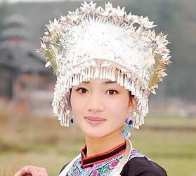 Wholesale Cheap Exotic Chinese Women and girls Handmade Miao Silver hat headgear