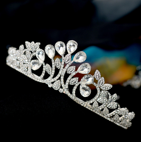 New bride crown high-end headdress rhinestone headband wedding accessories explosion models wedding headdress alloy one molding factory whol