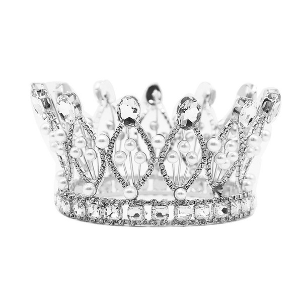 Luxury Vintage Silver Gold Wedding Crown Alloy Bridal Tiara Baroque Queen King Crown Gold Color Rhinestone Tiara Crown JCI104