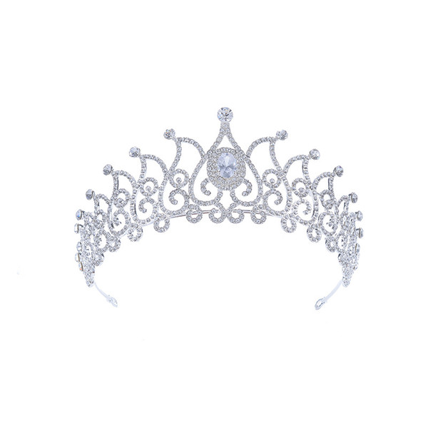 Lindo Espumante Grande Diamante Casamento Pageant Tiara Hairband de Cristal Coroa De Noiva Para Noiva Joias Cabelo Headpiece